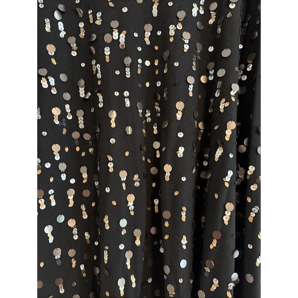 NEW Roaman’s Black 1x Women's Sequin 3/4 Sleeve Pullover Blouse Winter - Picture 4 of 5